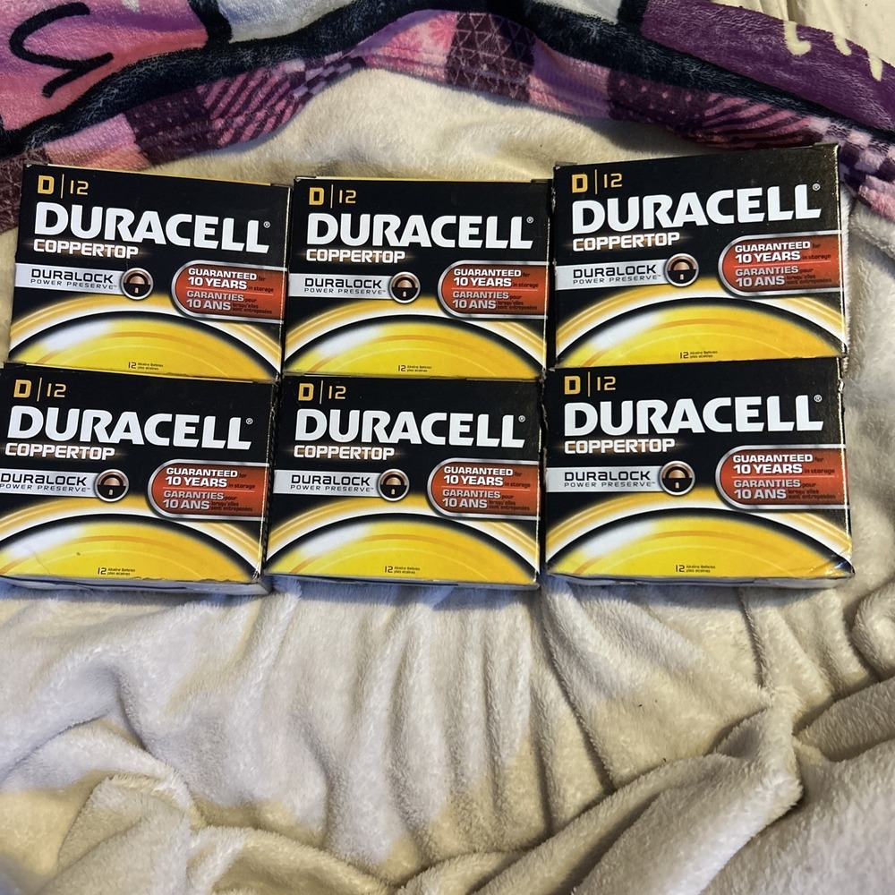 SIX BOXES!‎ Duracell CopperTop Alkaline D Batteries (12 In Box) 2023 EXPIRED!